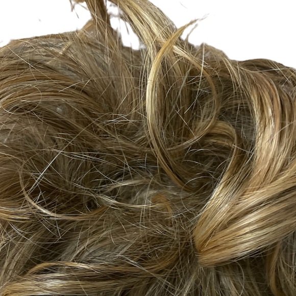 Extension Bun Wig Hair Attachment Curly Dirty Blonde Hair Faux Hair - Picture 2 of 2